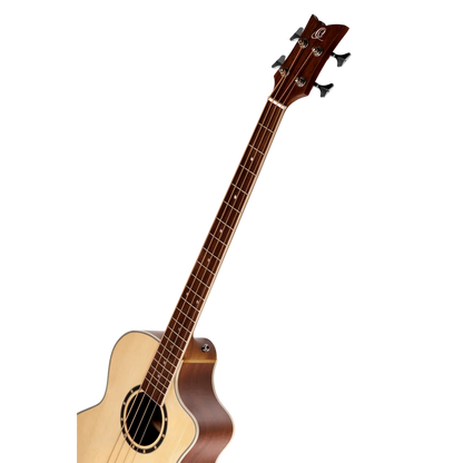Ortega Acoustic Bass Deep Series 7 4-String Medium Scale Bass Spruce/ Mahogany Natural - D7CE-4