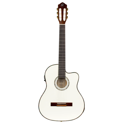 Ortega Family Series Pro Full Size Guitar Solid Spruce/ Mahogany White - RCE145WH
