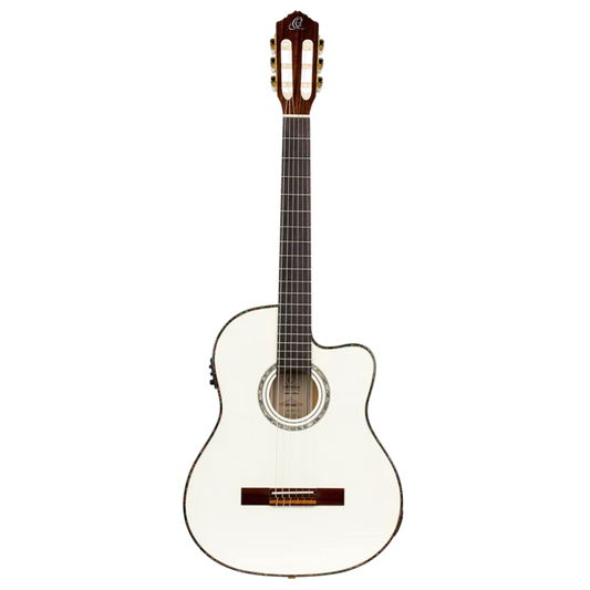Ortega Family Series Pro Full Size Guitar Solid Spruce/ Mahogany White - RCE145WH