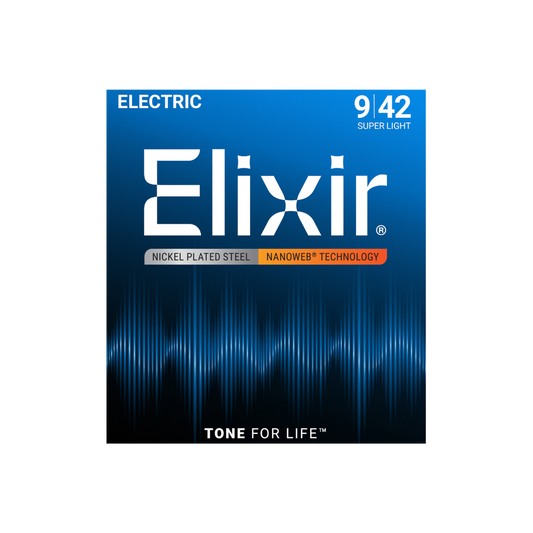 Elixir Strings 12002 Nanoweb Electric Guitar Strings - .009-.042 Super Light