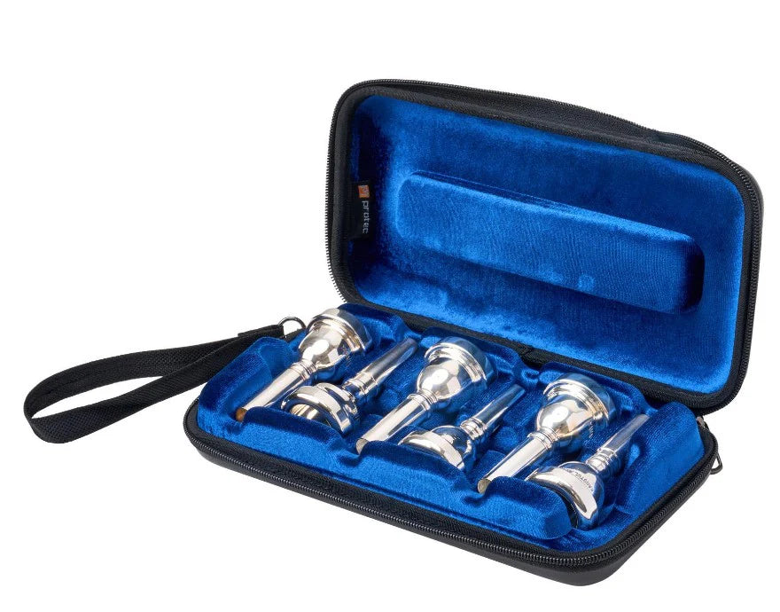 Protec Trombone Mouthpiece Case - Micro Zip, 6-Piece (Black)