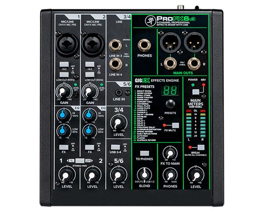 Mackie ProFX6v3 6-channel Mixer with USB and Effects