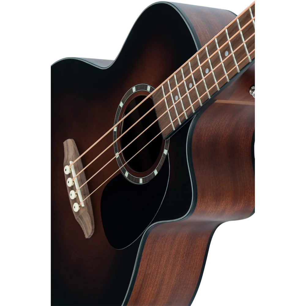 Ortega Acoustic Bass Deep Series 7 4-String Medium Scale Bass Spruce/ Mahogany Bourbon Fade - D7CE-BFT-4