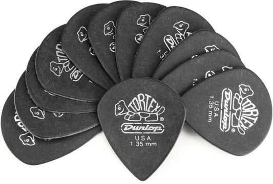 Dunlop Tortex Jazz III XL Guitar Picks - 1.35mm Black (12-pack)