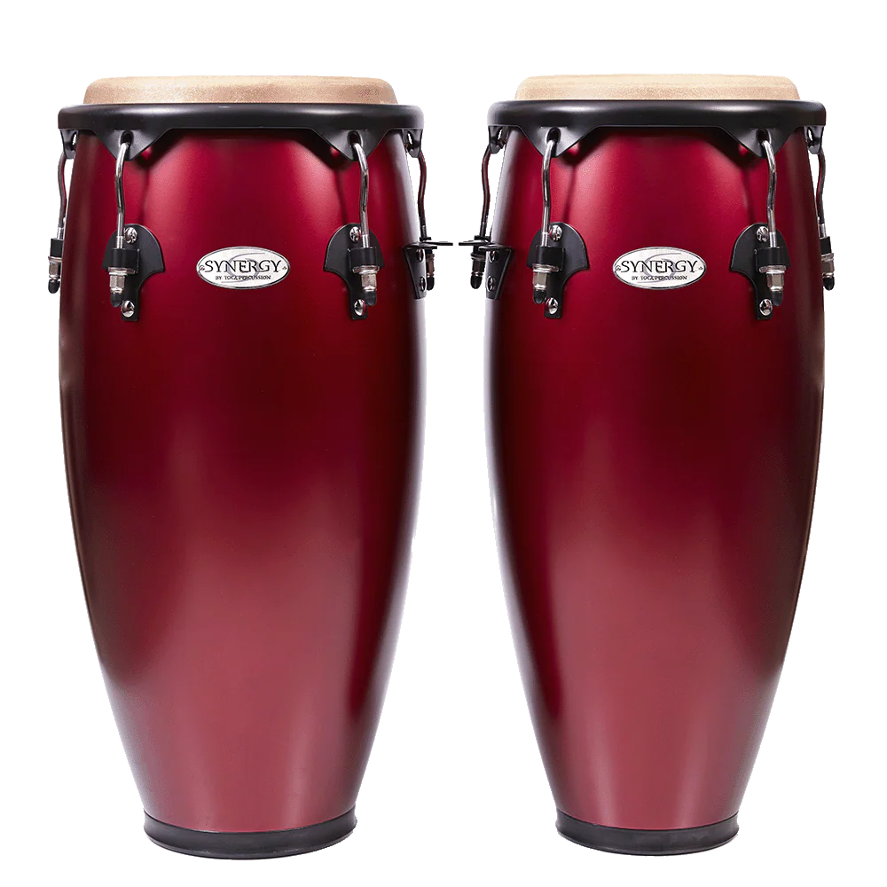 Toca Synergy Series 2300RRD 10" & 11" Conga Set, Matte Racing Red w/Stand