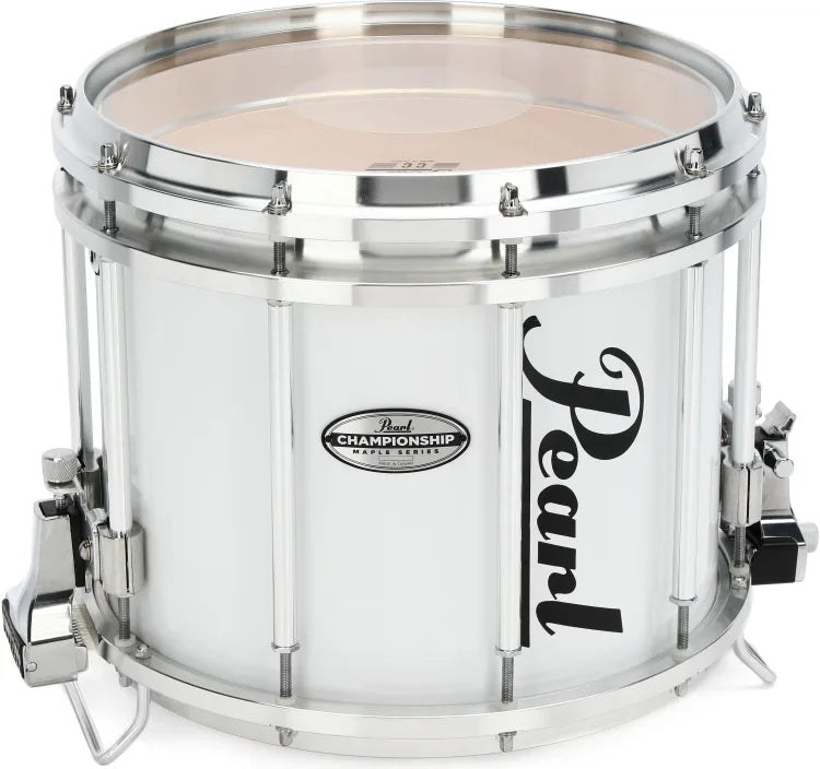 Pearl Championship Maple FFX Marching Snare Drum  13 x 11 inch Pure White