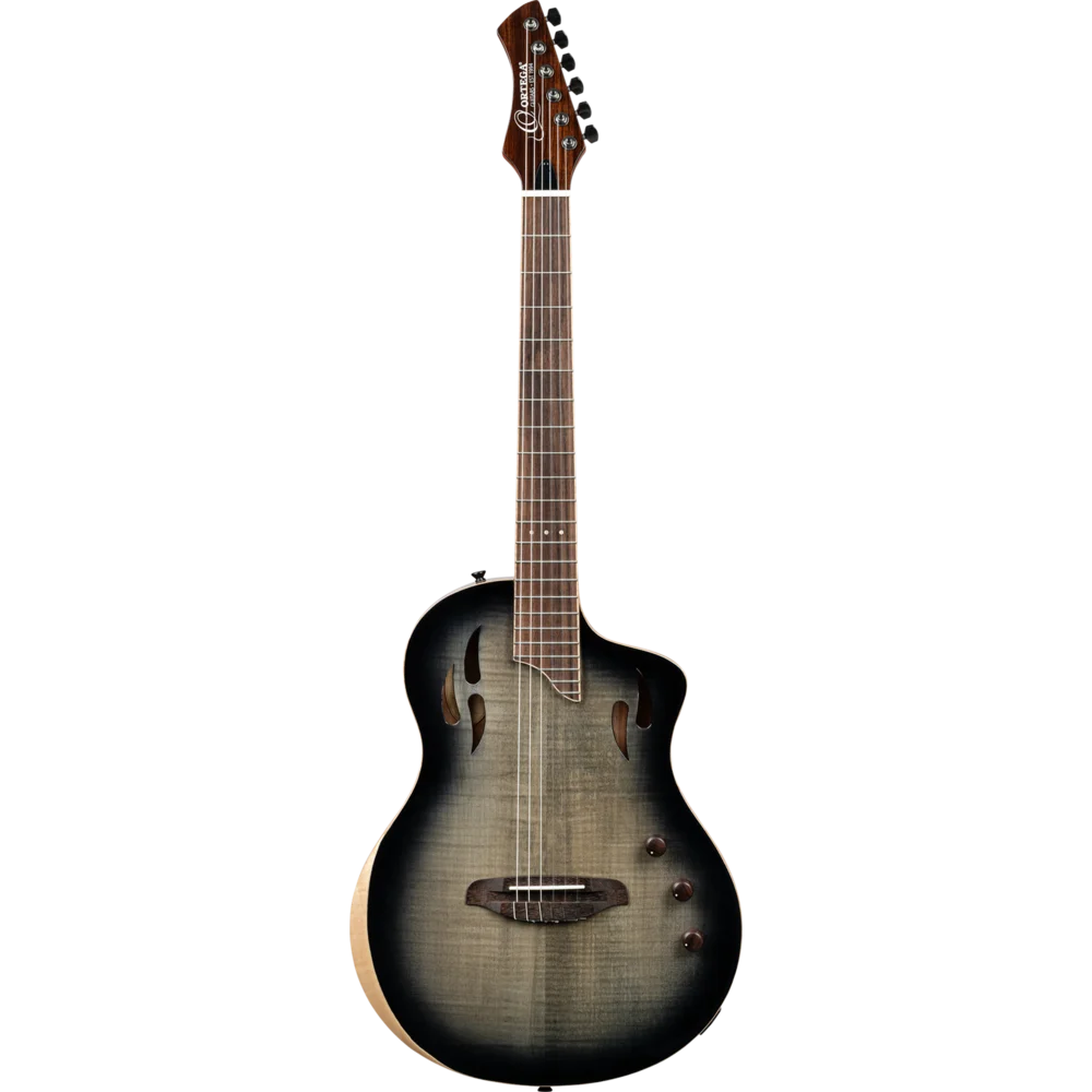 Ortega TourPlayer Series Full Size Guitar Solid Okoume/ Flamed Maple Grey Burst
