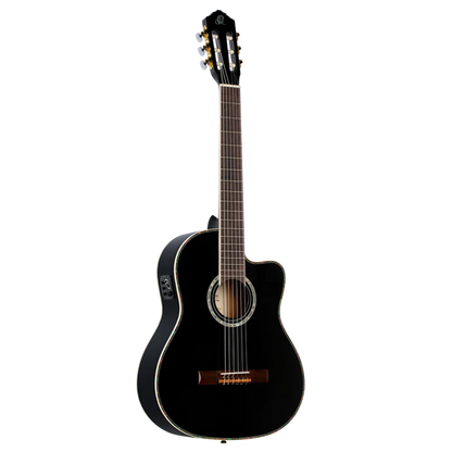Ortega Family Series Pro Full Size Guitar Solid Spruce/ Mahogany Black - RCE141BK