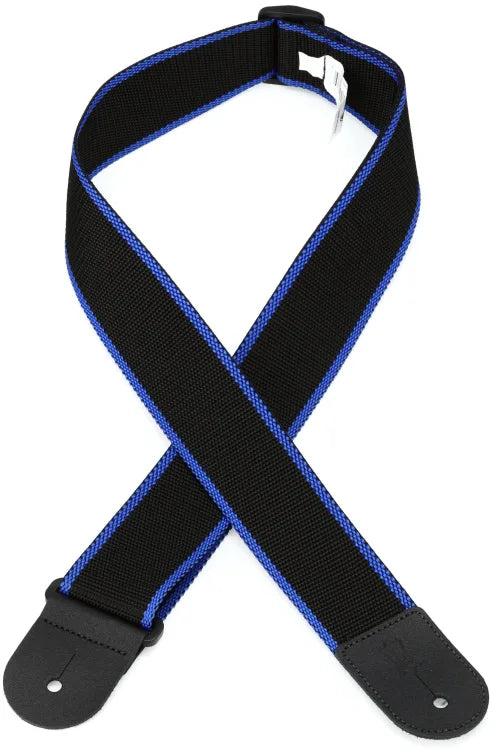 Levy's M8POLY 2-inch Woven Polypropylene Guitar Strap  Black and Blue