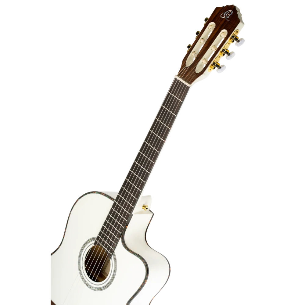 Ortega Family Series Pro Full Size Guitar Solid Spruce/ Mahogany White - RCE145WH