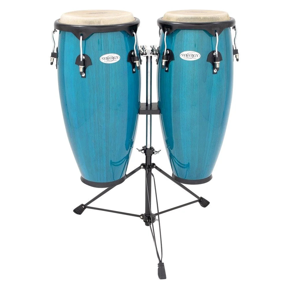 Toca Synergy Series 2300BB 10" & 11" Conga Set, Bahama Blue w/Stand