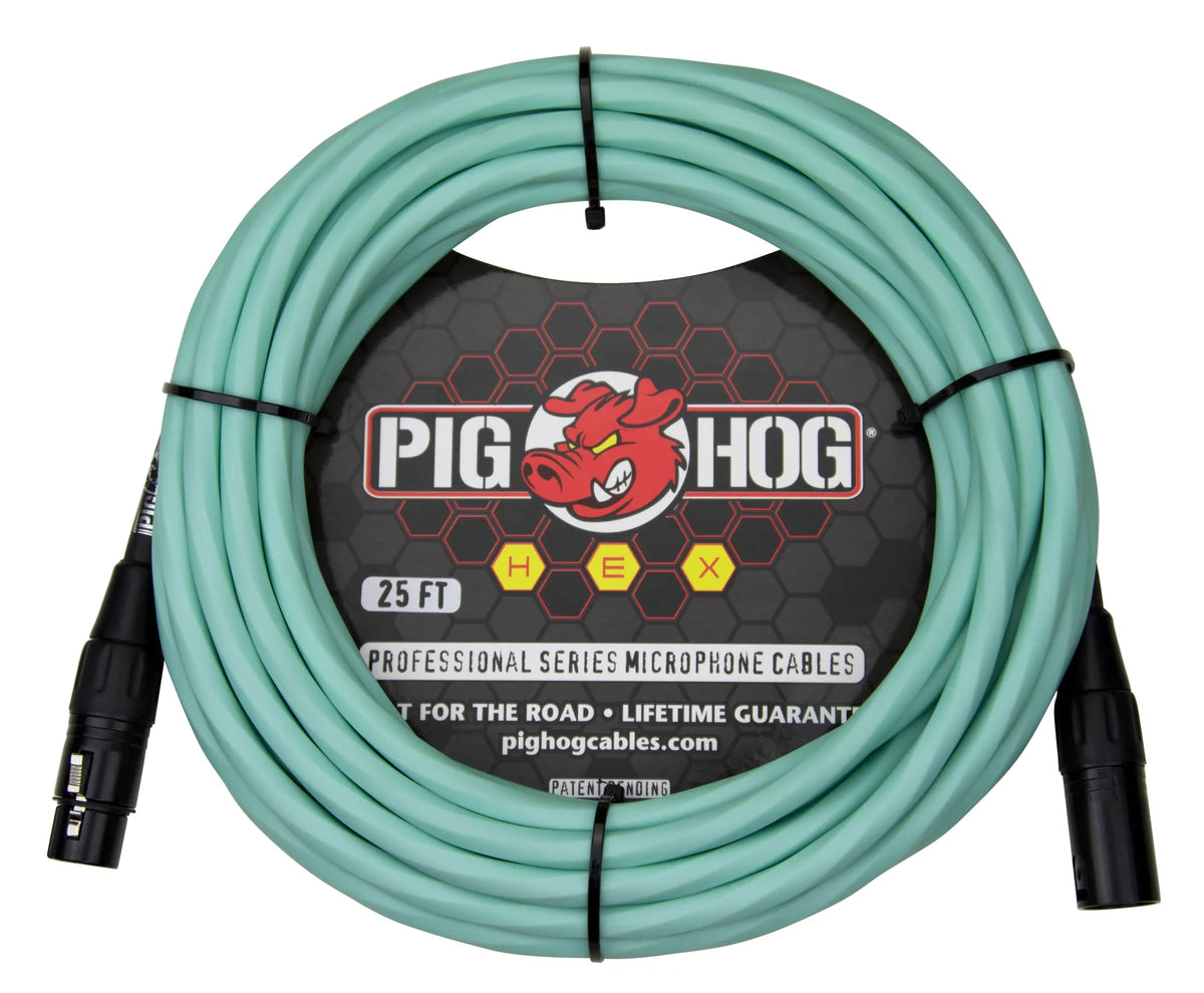 Pig Hog Hex Series Mic Cable - Seafoam Green