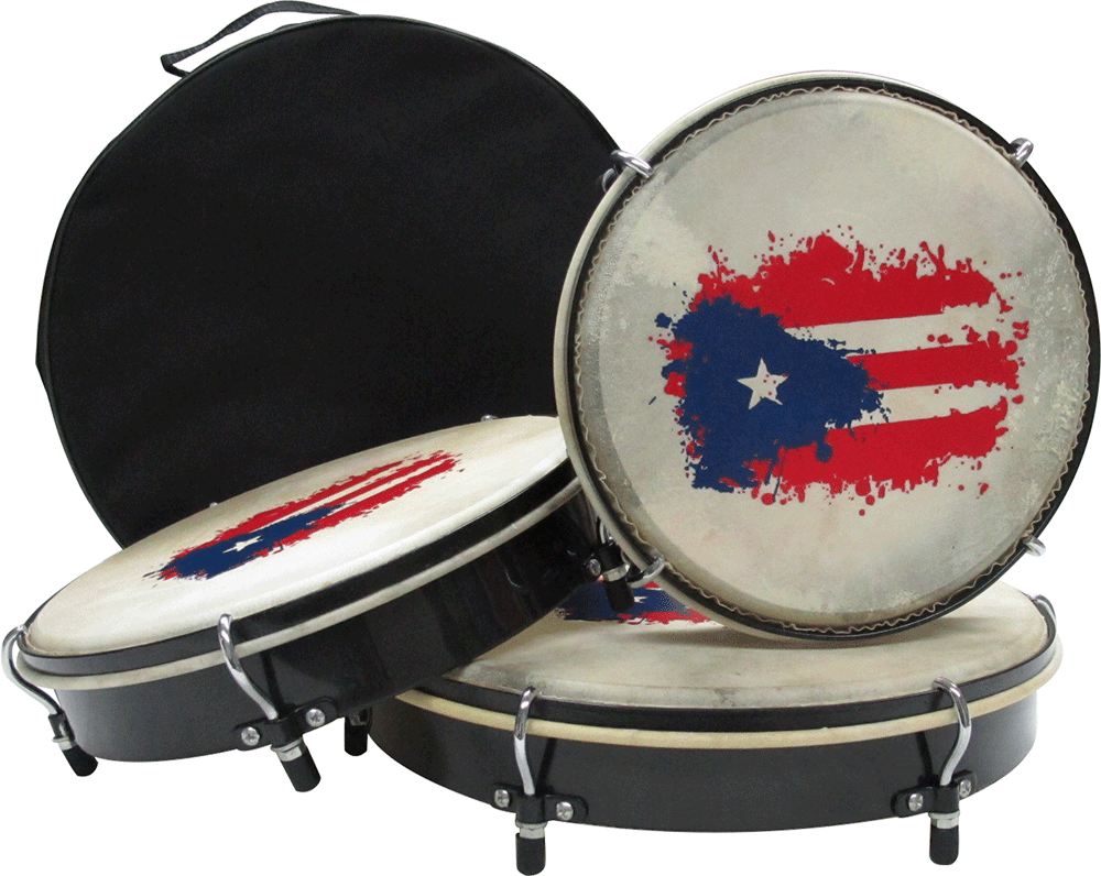 5D2 Set Panderos - Puerto Rico Flag with Bag - 5d2-PST445-PR