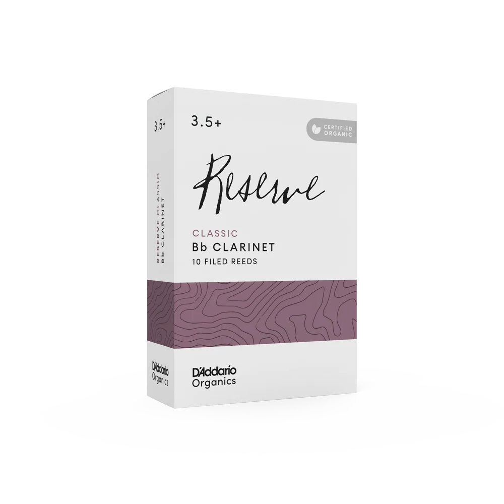 Organic Reserve Classic Bb Clarinet Reeds, Individually-Sealed, 10-Pack