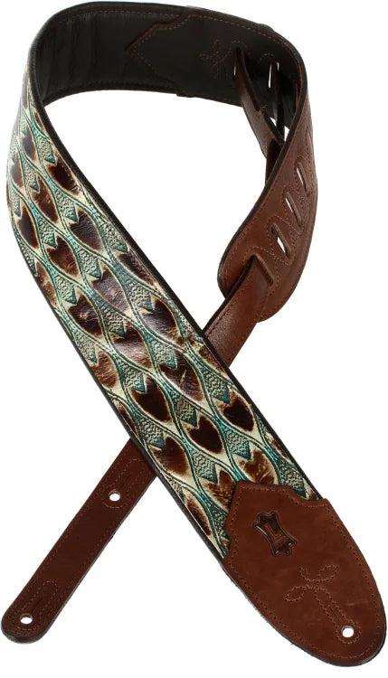 Levy's M4WP-004 3-inch Wide Embossed Leather Guitar Strap