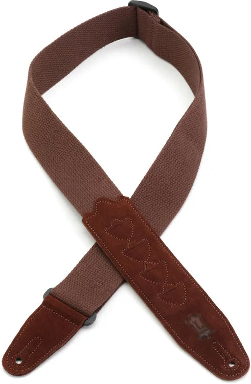 Levy's MC2PH 2-inch Cotton Pickholder Guitar Strap Brown