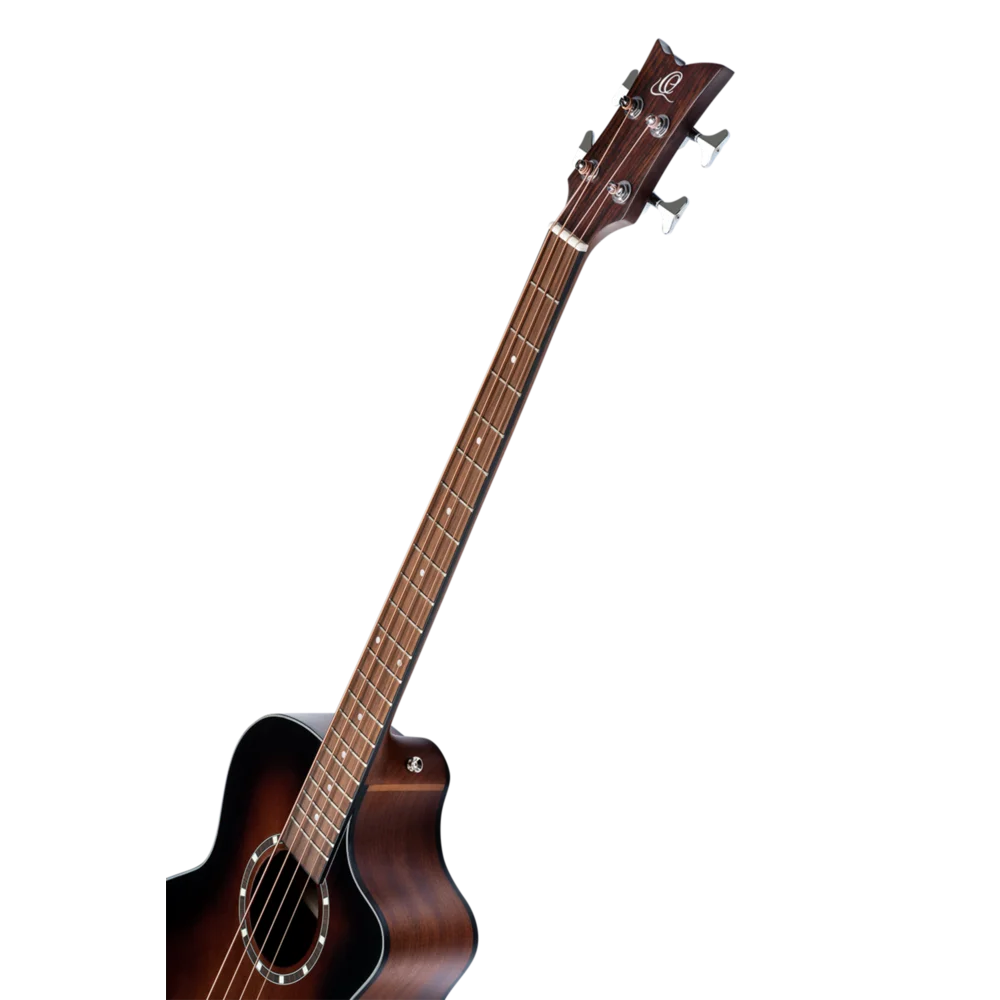 Ortega Acoustic Bass Deep Series 7 4-String Medium Scale Bass Spruce/ Mahogany Bourbon Fade - D7CE-BFT-4