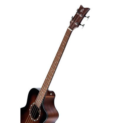 Ortega Acoustic Bass Deep Series 7 4-String Medium Scale Bass Spruce/ Mahogany Bourbon Fade - D7CE-BFT-4