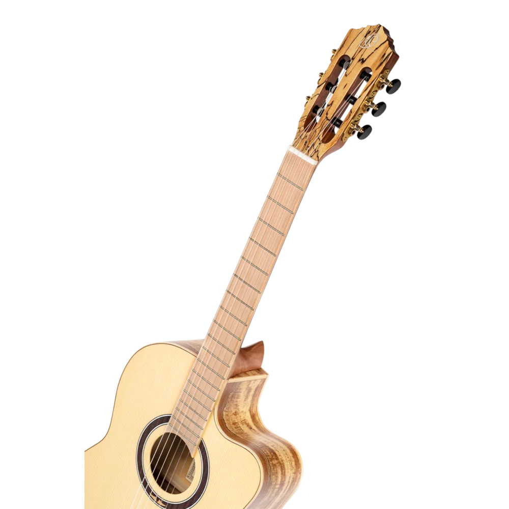 Ortega Signature Series Full Size Guitar Solid Spruce/ Spalted Maple Natural - TZSM-3