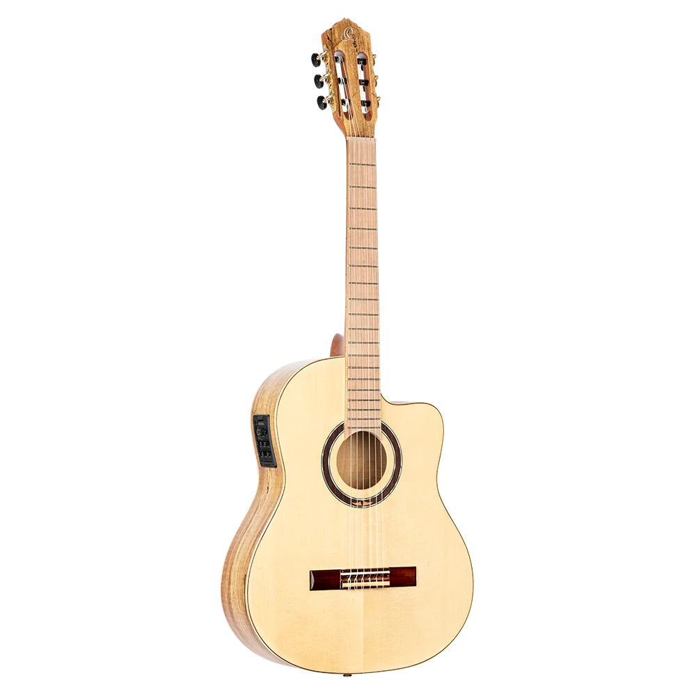 Ortega Full Size Guitar Solid Spruce/ Spalted Maple Natural - Thomas Zwijsen Signature