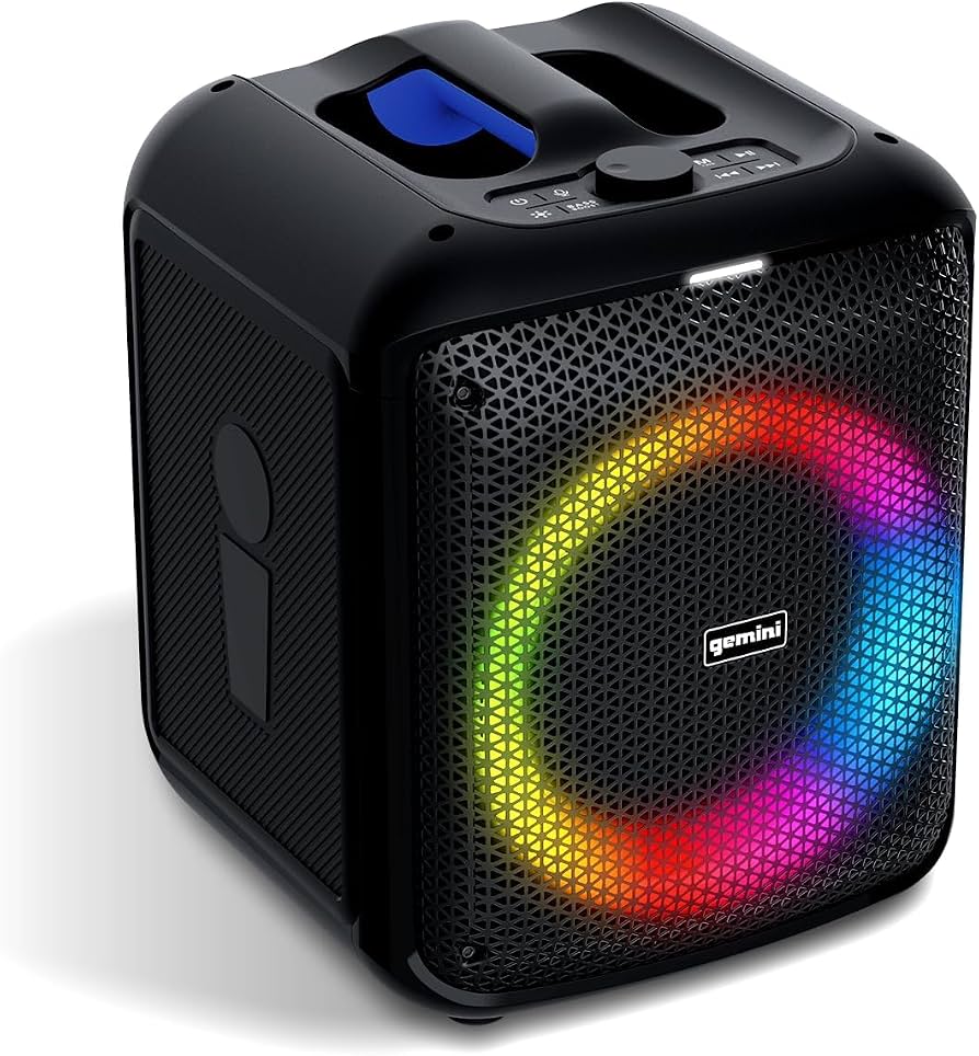 Altavoz de fiesta Bluetooth portátil Gemini GRV-650L con luces LED, woofer de 6.5", batería de 10 horas