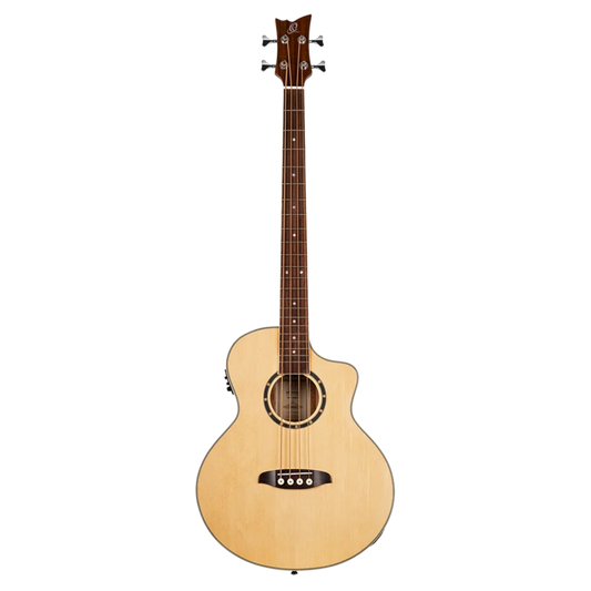 Ortega Acoustic Bass Deep Series 7 4-String Medium Scale Bass Spruce/ Mahogany Natural - D7CE-4