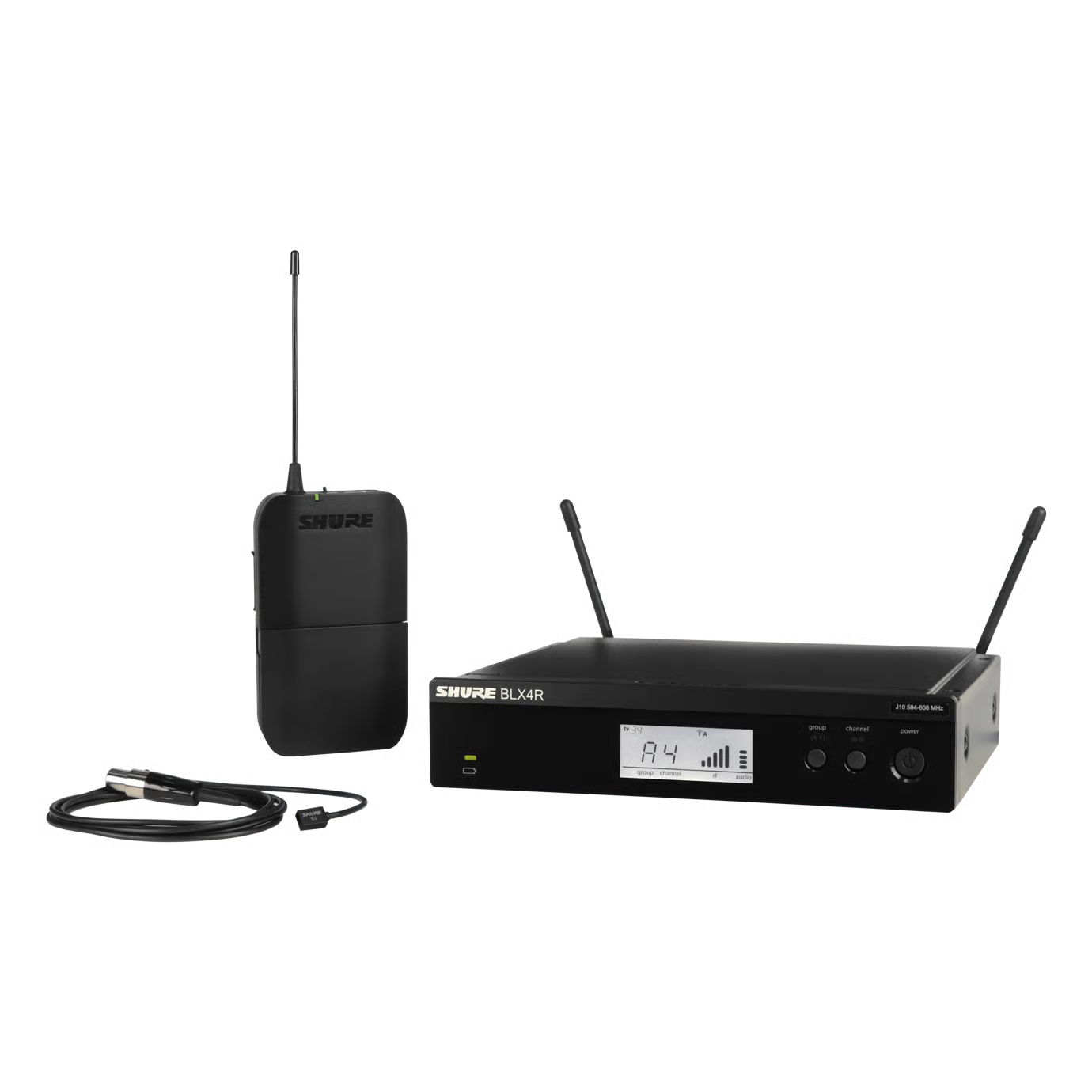 Shure BLX14R/W93 Wireless Rack-mount Presenter System with WL93 Miniature Lavalier Microphone