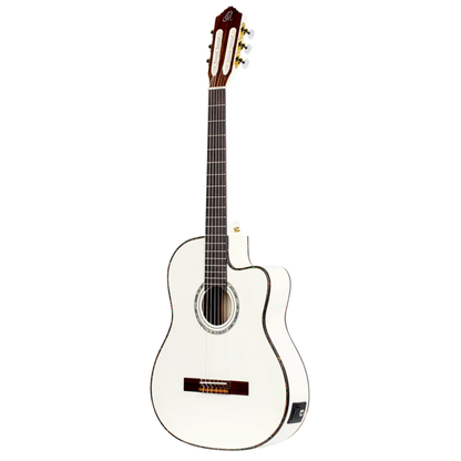 Ortega Family Series Pro Full Size Guitar Solid Spruce/ Mahogany White - RCE145WH