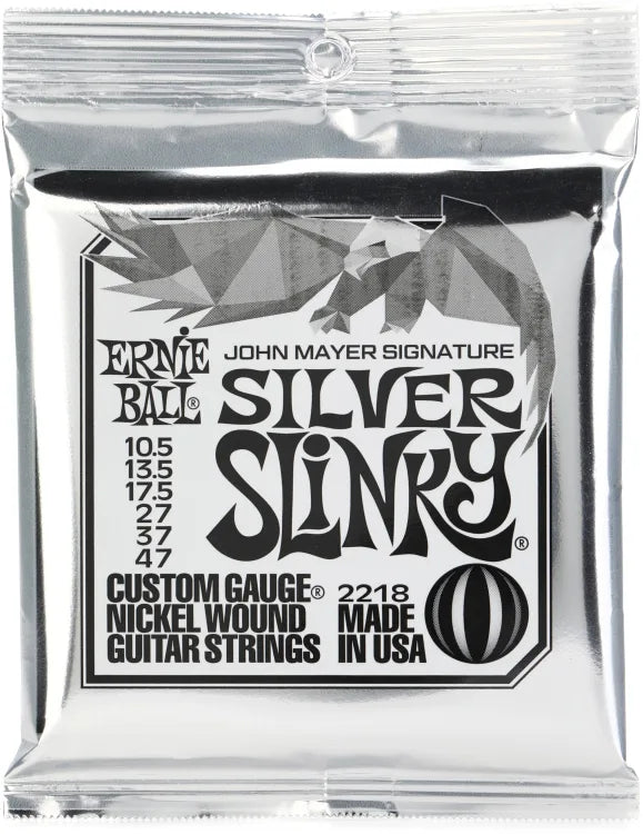 Ernie Ball John Mayer Signature Silver Slinky Electric Guitar Strings - .0105-.047