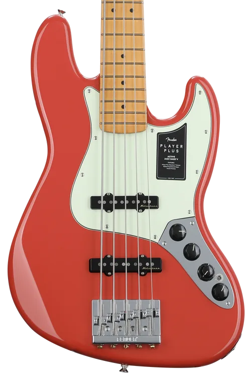 Fender Player Plus Active Jazz Bass V - Fiesta Red with Maple Fingerboard