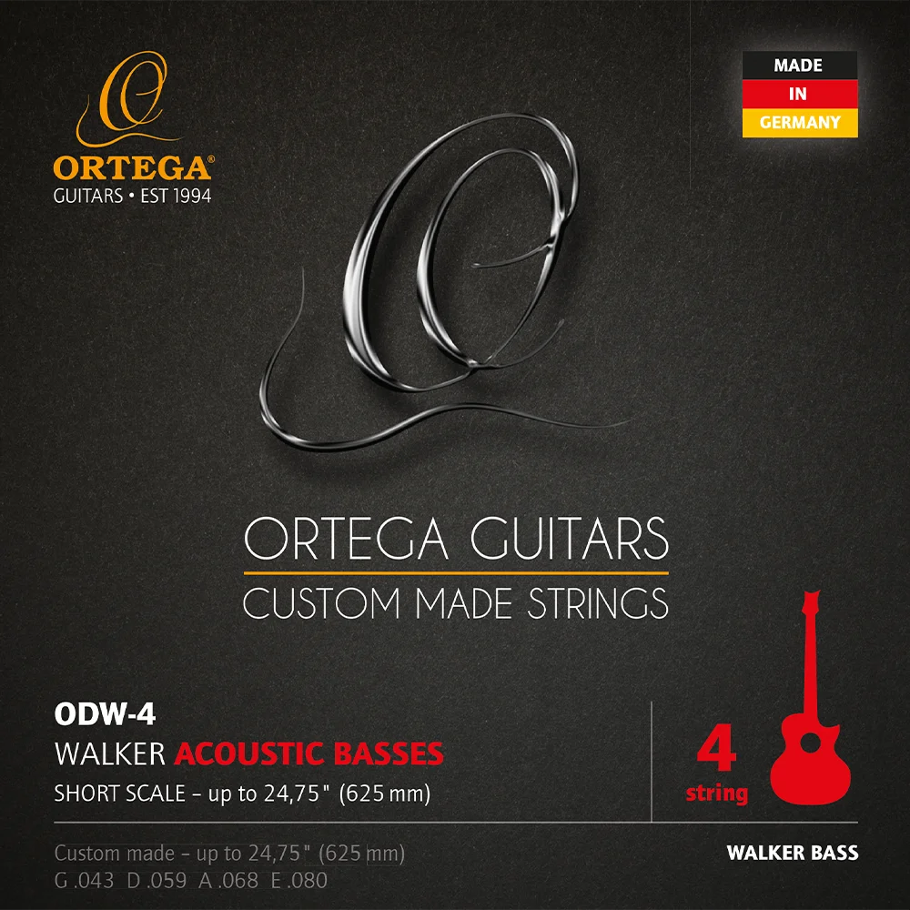 Ortega Custom Made Series 4-String Short Scale Bass String Set