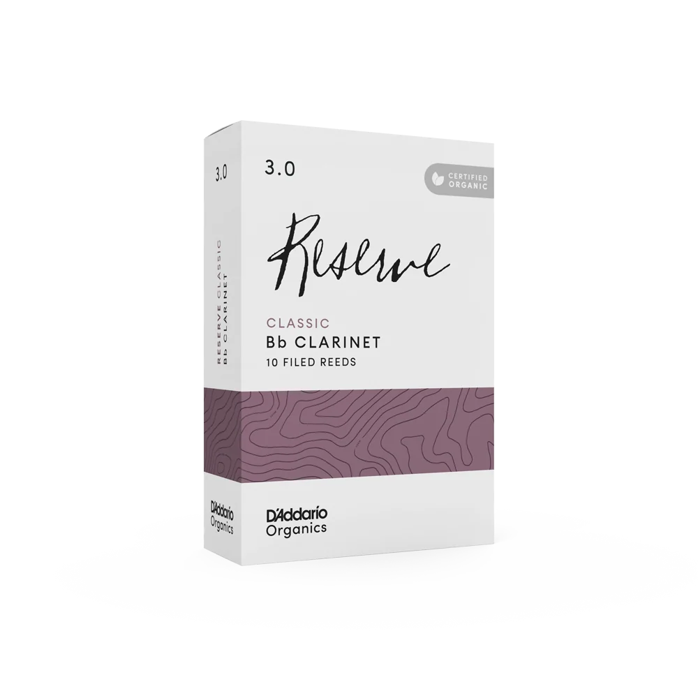 Organic Reserve Classic Bb Clarinet Reeds, Individually-Sealed, 10-Pack