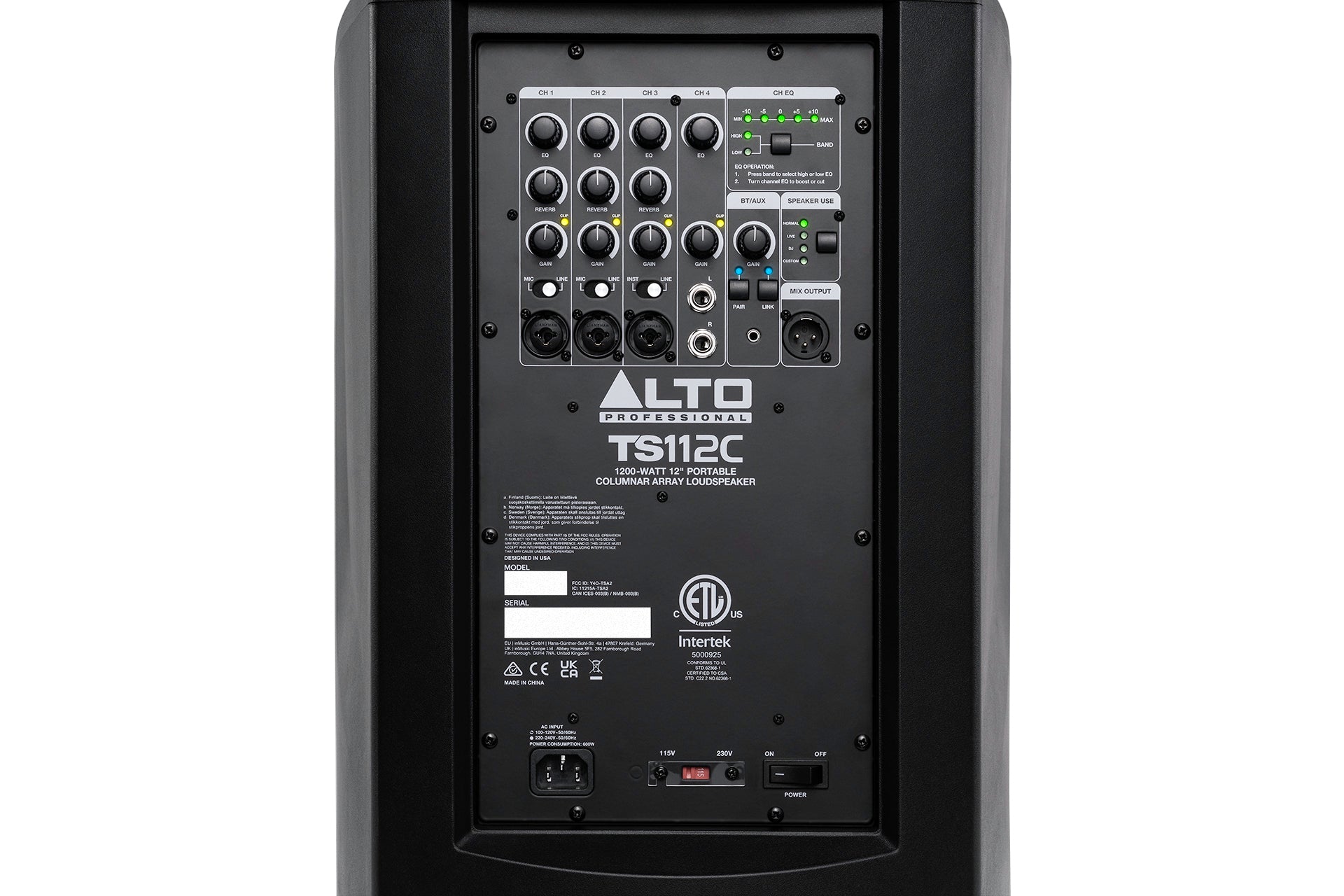 Alto Professional TS112C Portable Powered PA Speaker