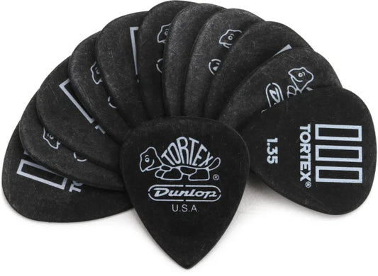 Dunlop Tortex TIII Guitar Picks - 1.35mm Black (12-pack)