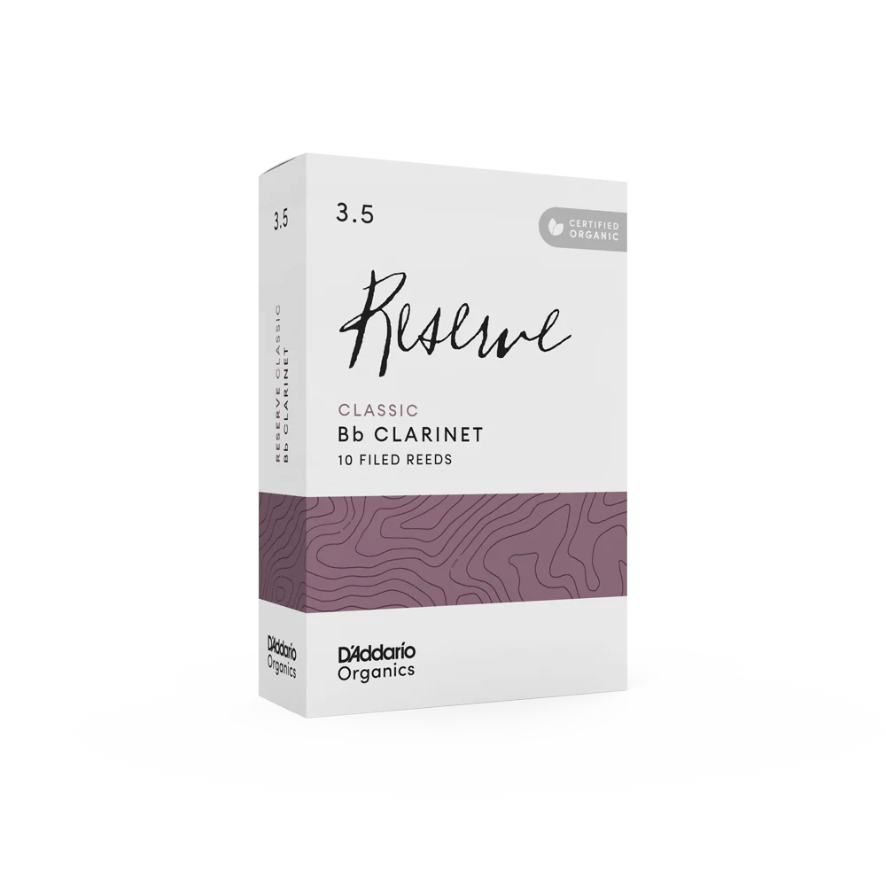 Organic Reserve Classic Bb Clarinet Reeds, Individually-Sealed, 10-Pack