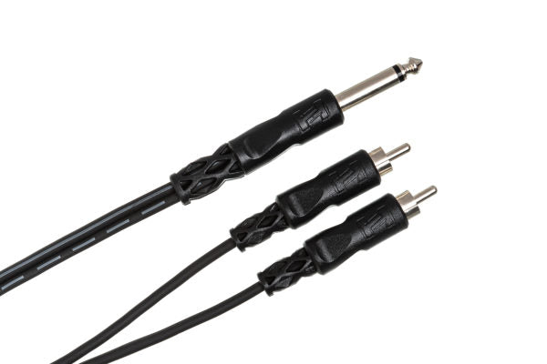 Y Cable 1/4 in TS to Dual RCA