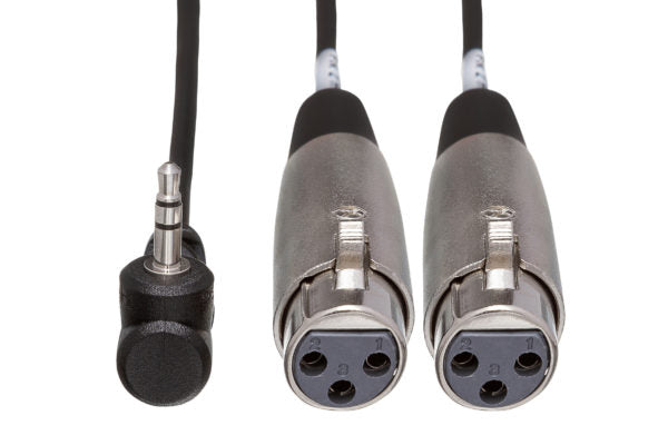 HOSA Microphone Cable Dual XLR3F to Right-angle 3.5 mm TRS