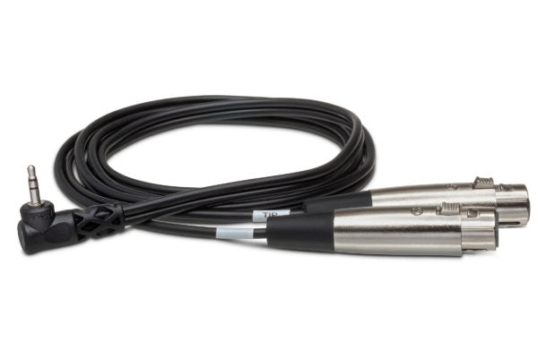 HOSA Microphone Cable Dual XLR3F to Right-angle 3.5 mm TRS