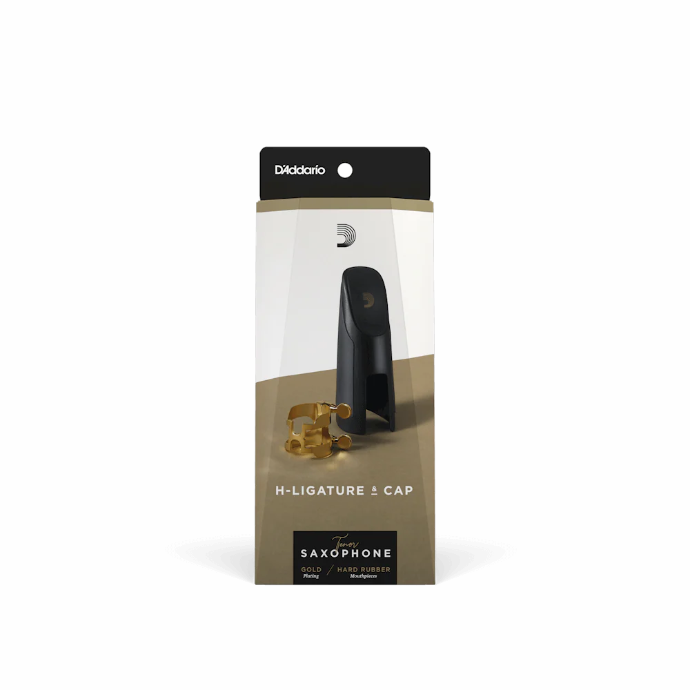 D’Addarío H-Ligature & Cap for Tenor Saxophone Gold-Plated for Hard Rubber Mouthpieces