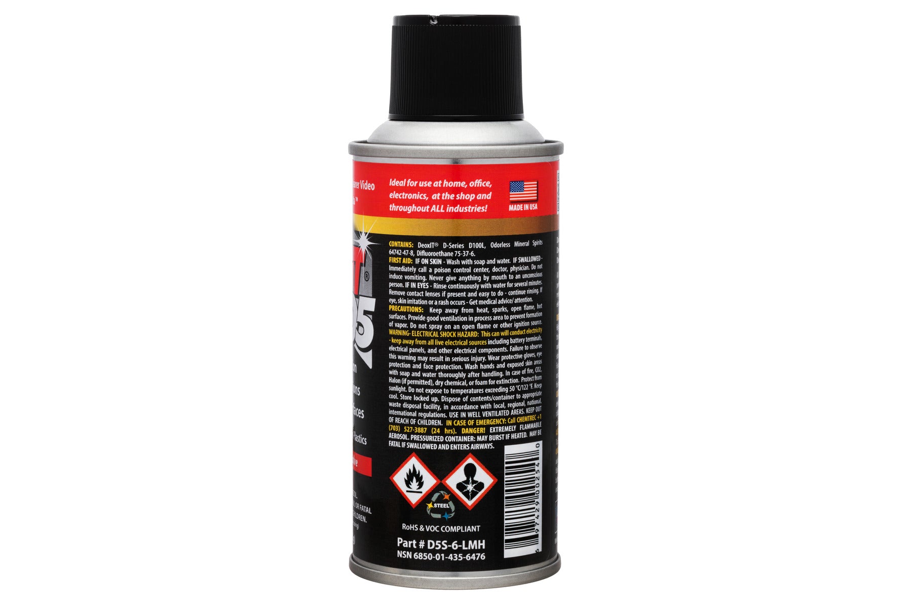 Hosa CAIG Laboratories DeoxIT D5 Contact Cleaner 5% Solution - 5-oz. Spray