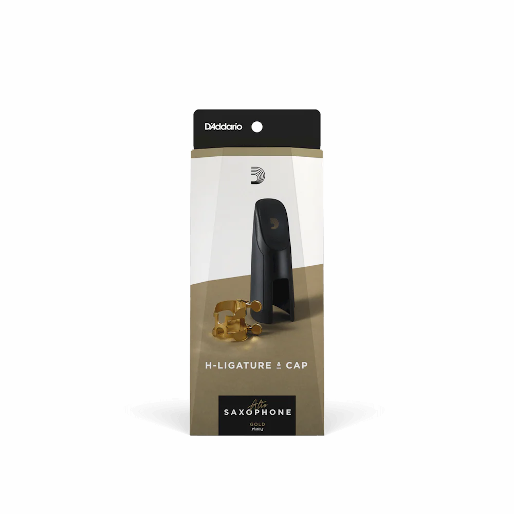 D’Addarío H-Ligature & Cap for Alto Saxophone Gold-Plated