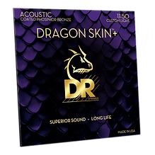 DR Strings Dragon Skin+ Phosphor Bronze Coated Acoustic Guitar Strings