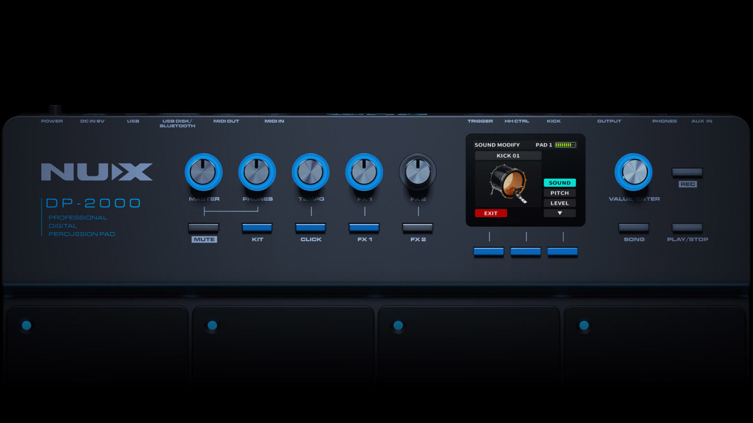 NUX DP-2000 Digital Percussion Pad with 8 Velocity Sensitive Pads