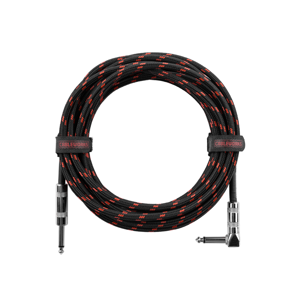 Gator Cableworks Backline Series Braided Instrument Cable Black/Red, 10 foot