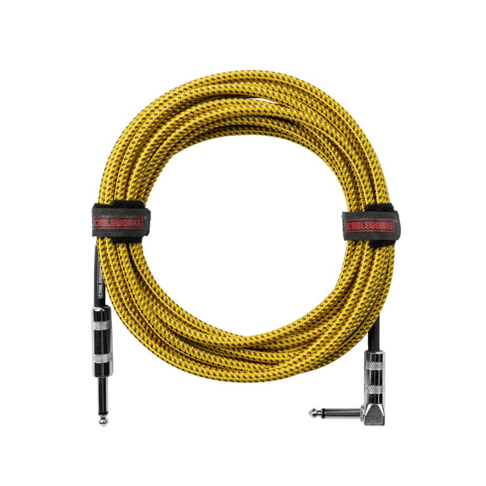 Gator Cableworks Backline Series Braided Instrument Cable  Brown/Yellow, 10 foot