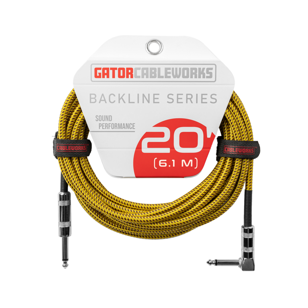 Gator Cableworks Backline Series Braided Instrument Cable Brown/Yellow20 foot