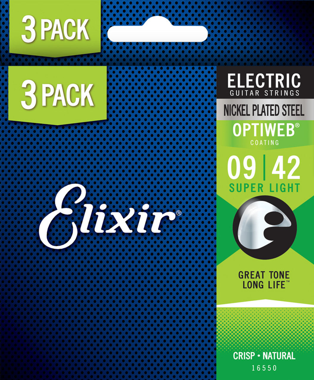Elixir Strings 3-Pack Optiweb Electric Guitar Strings