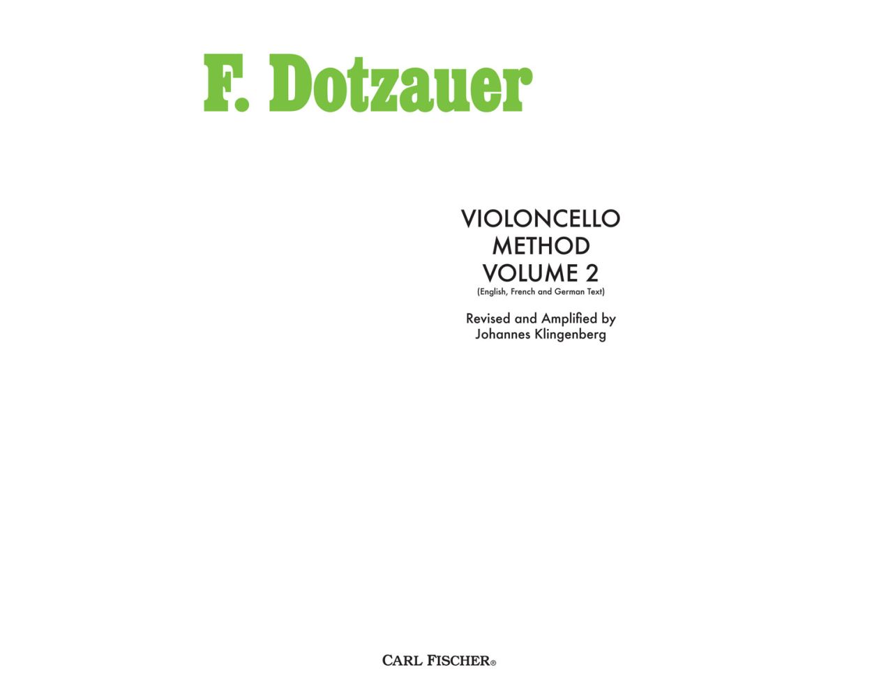 Violoncello Method Volume 2