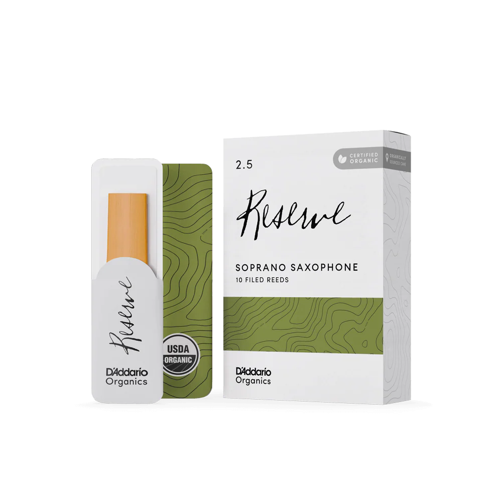 D'Addario Organic Reserve Soprano Saxophone Reeds - Individually-Sealed, 10-Pack