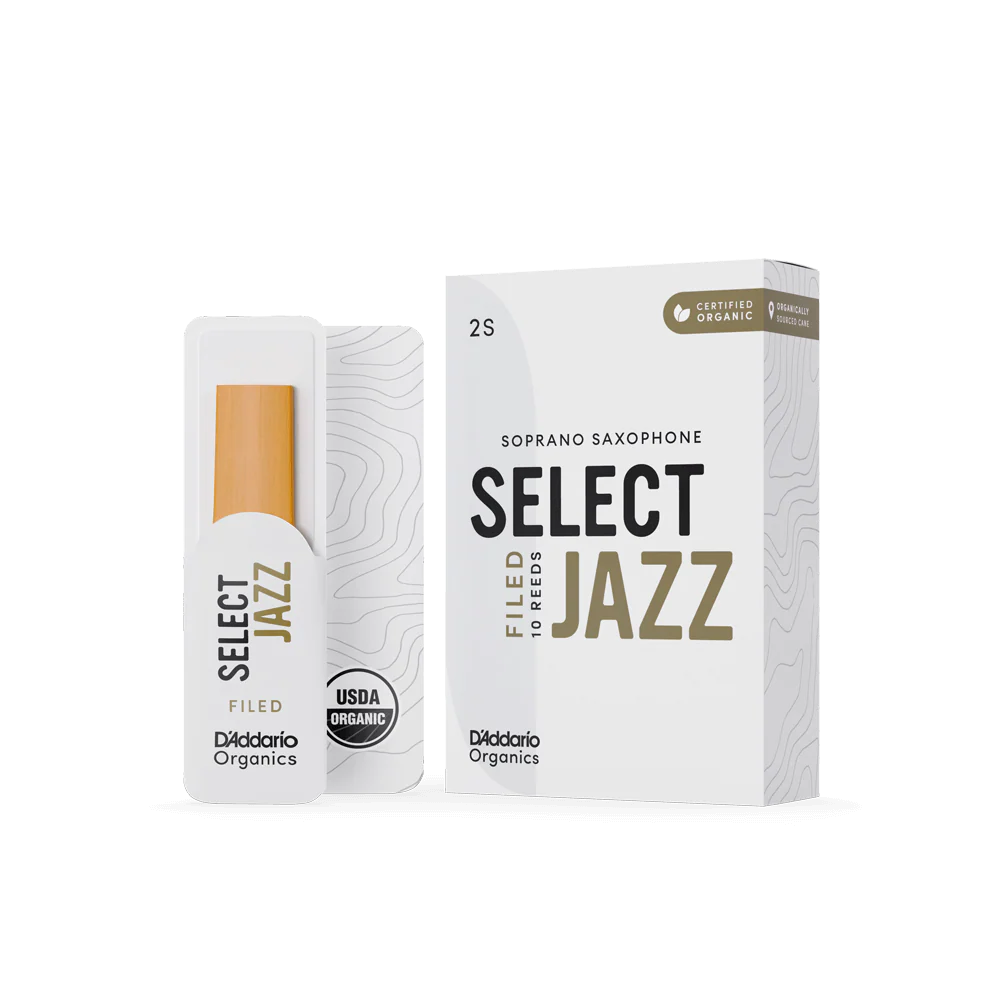 D'Addario Organic Select Jazz Filed Soprano Saxophone Reeds, Individually-Sealed, 10-Pack